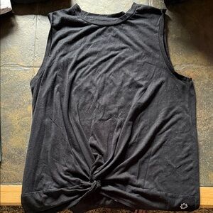 Black Sleeveless Knot Front Top